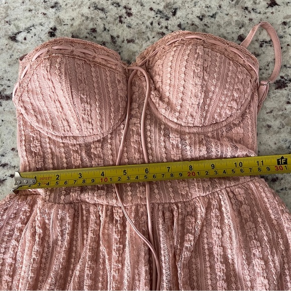 Rue21 Mauve Pink Lace Dress Size XXS Women’s Juniors 12-16 Adjustable Mini - Picture 6 of 7